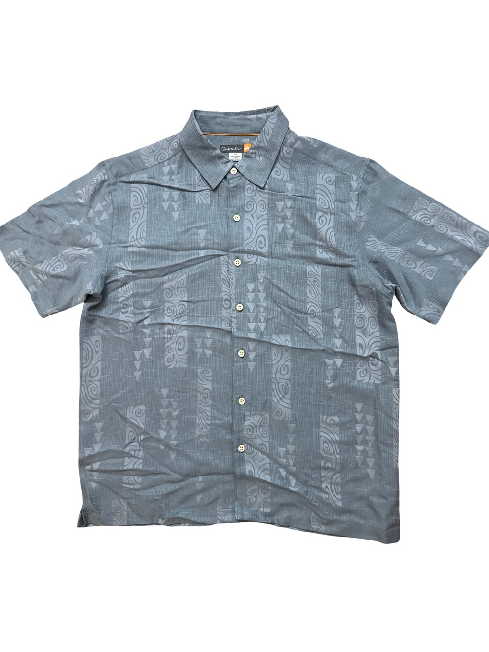 Quicksilver Y2K Aztec Style Men’s Short Sleeve Button Up Shirt Size Large - Picture 4 of 7